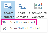 Forward contact as a business card