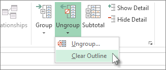 Click Ungroup, and then click Clear Outline