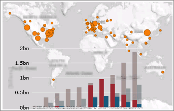 Map with a column chart in Power View