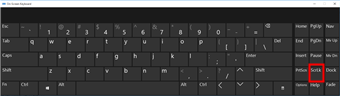 Windows 10 on-screen keyboard with Scroll Lock