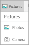 Pictures menu