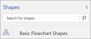 Search box for shapes on the Shapes palette