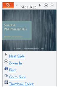 Slide view in Mobile Viewer for PowerPoint