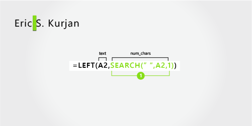 Formula for separating a first and last name, plus middle initial