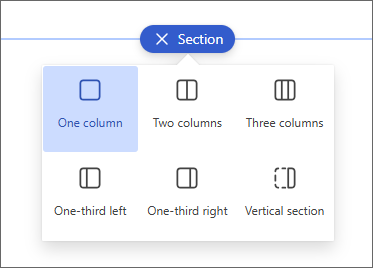 Screenshot of the column selection panel.