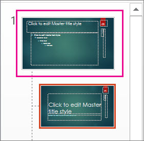 Slide Master thumbnail in Slide Master View