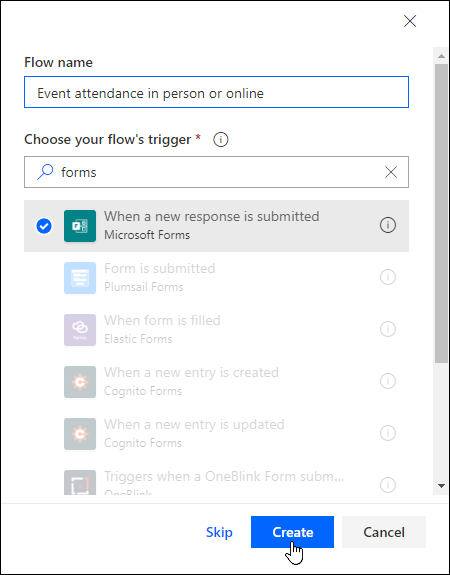 Choose your flow's trigger in Power Automate