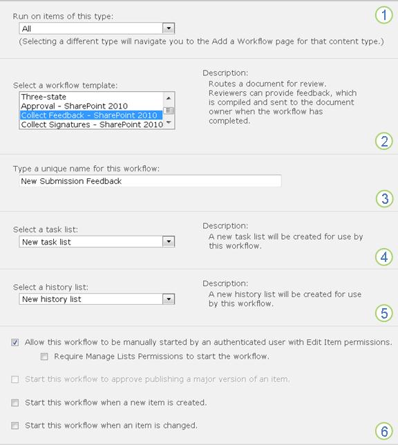 First page of association form with numbered callouts