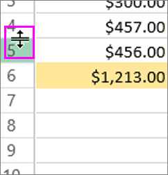 change row height