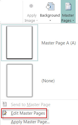 Edit your Master Pages in Publisher 2013.