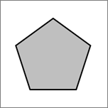 Shows a pentagon shape.