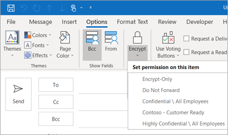 Encrypt button options