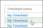 List of timesheets