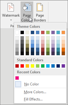 The Page Color options are shown