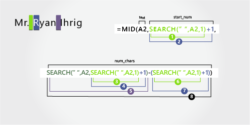 Formula for separating a first name preceded by a prefix