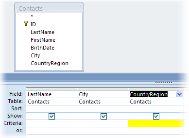 CountryRegion criteria