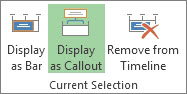 Display as Callout button in Project