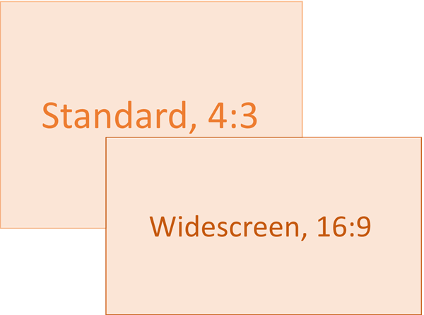 Comparison of standard and widescreen slide-size ratios