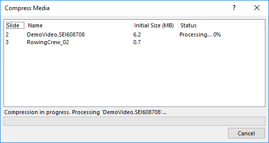 Media compression is in progress