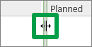 Splitter between two sides of a timesheet