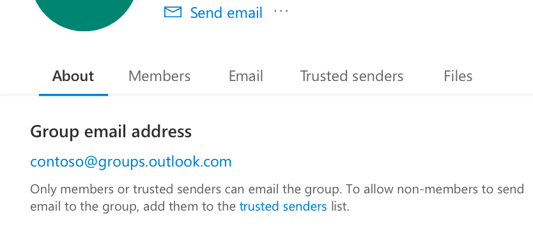 Add trusted senders to an Outlook.com Group.