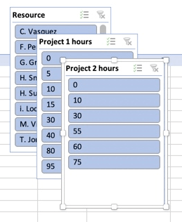 PivotTable slicers in Excel for Mac.