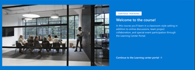 Image of the hero web part on the training and courses site template