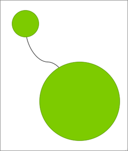 Shows the connector behind two circles