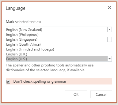 Language setting