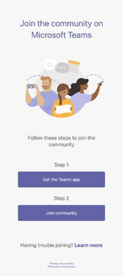 Get Teams and join community screen