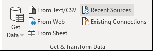 Get External Data group on Data tab