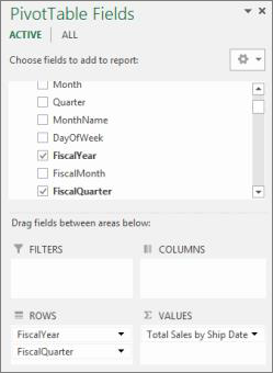 PivotTable Field List