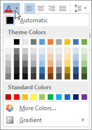 Font color palette