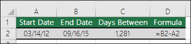 Calculating differences between dates