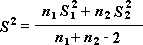 Formula to calculate pooled variance