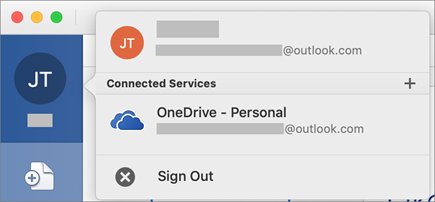 Shows the option to Sign Out in the backstage view on Office for Mac