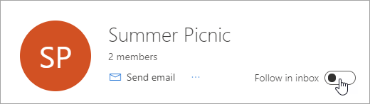A screenshot of the Follow in inbox toggle set to off