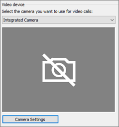 Video device camera settings