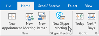 Skype for Business Schedule Meeting