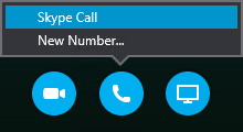 Select Call to connect with a Skype Call or have the meeting call you