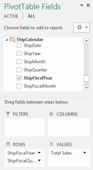 Pivot Table Field List