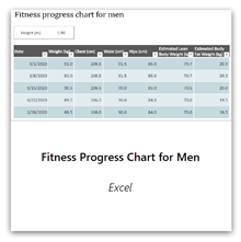 Select this to get the Fitness Progress Chart for Men template.