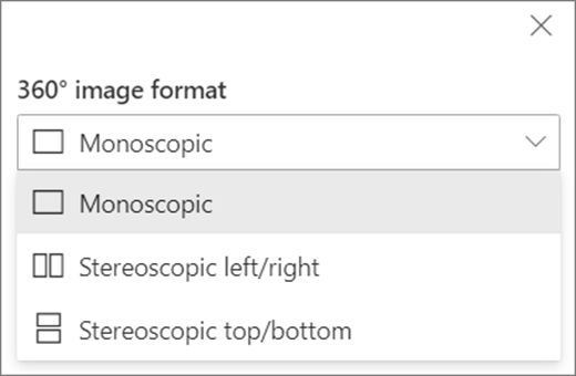 Image format options