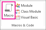The Macro button on the Create tab.