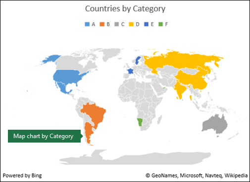 Excel Map Chart by Category