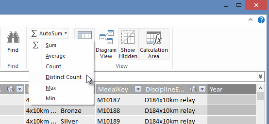 create a Distinct Count in Power Pivot