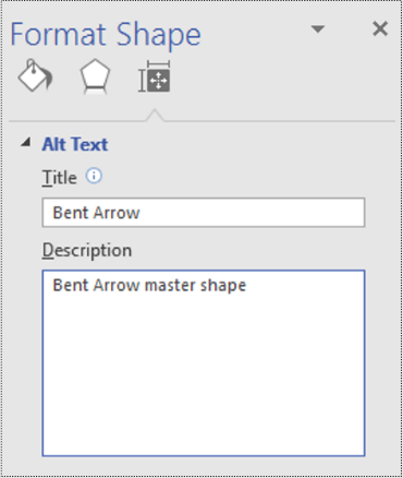 Alt text dialog for a master shape in Visio.