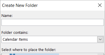 Create New Folder dialog box