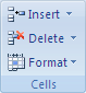 The Cells group on the Home tab