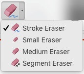On the Mac, PowerPoint for Office 365 has four erasers for digital ink.